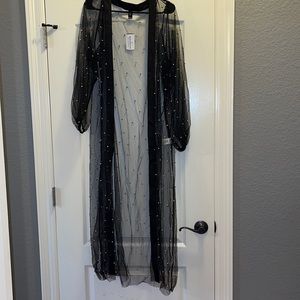 Black mesh cardigan